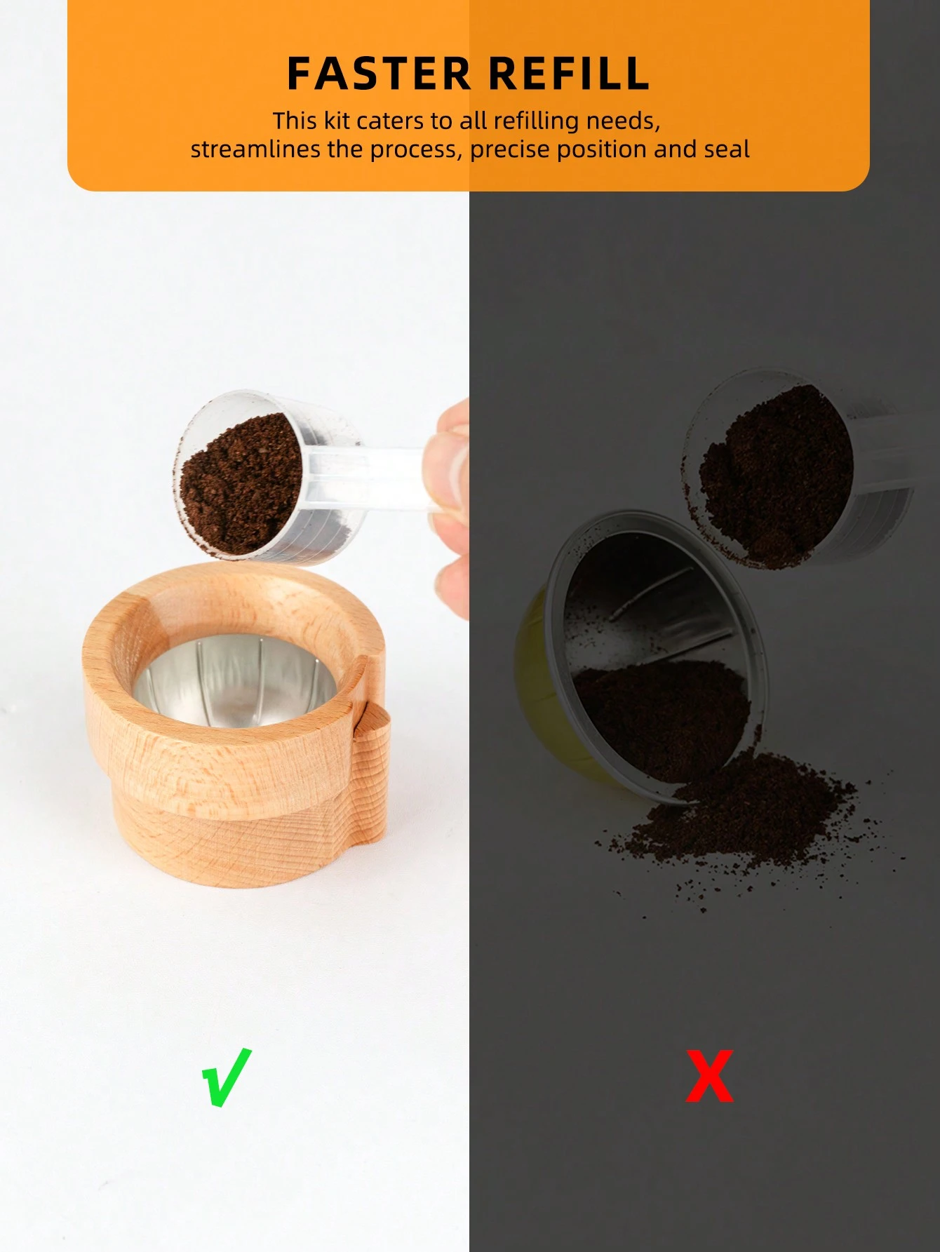 Filtro Ricaricabile Per Caffè Keurig Caraffa Riutilizzabile Per Keurig 2.0 K - Filtro Caffè Ricaricabile, Colore Arancione Filtro Ricaricabile Keurig 2.0 - Foto 2
