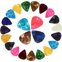 30-50 件 0.46 毫米薄款 SLL 吉他拨片多种款式随机发货乐器拨片适用于吉他尤克里里贝斯传统乐器配件