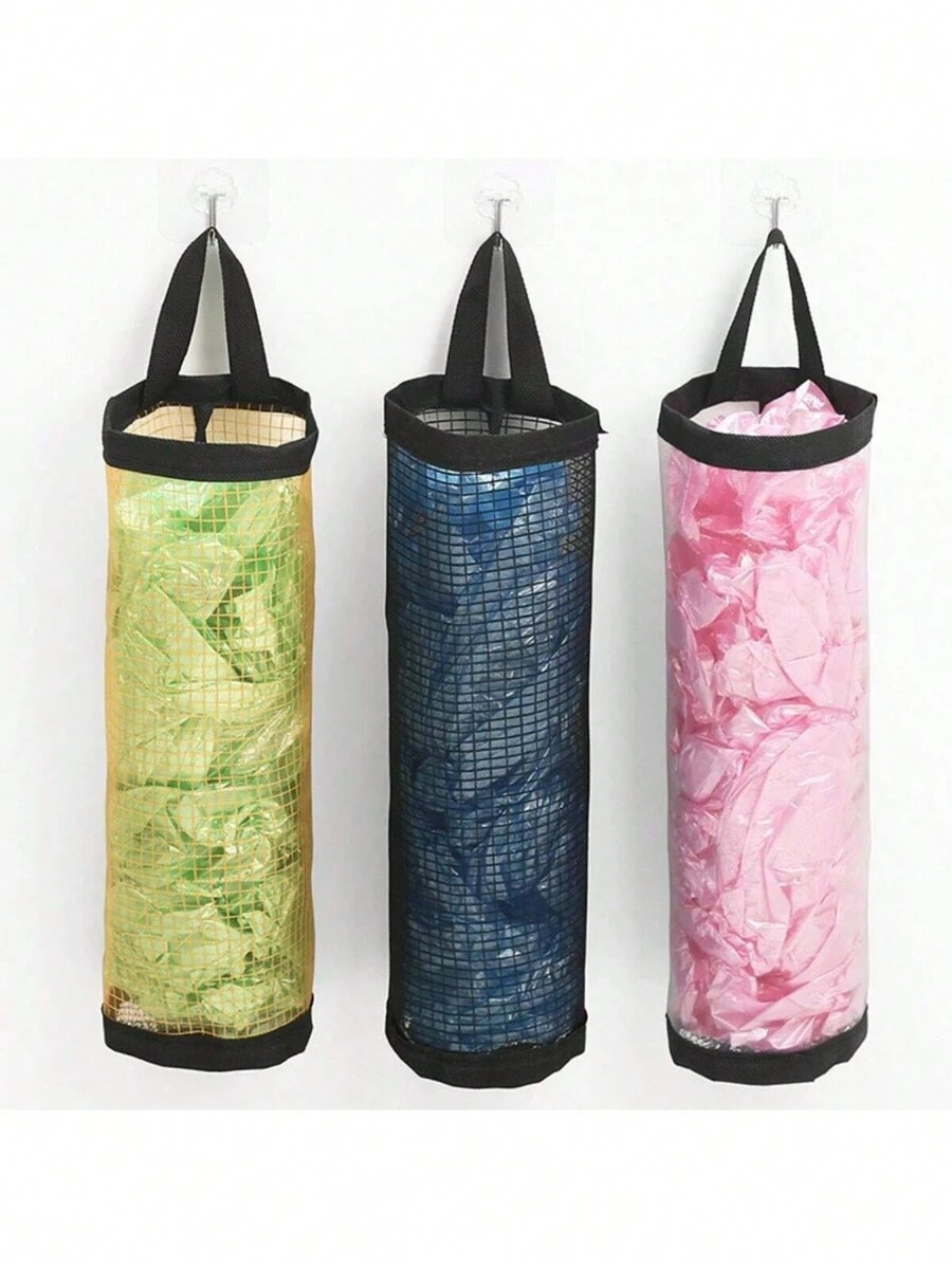 1 件壁挂式悬挂储物袋、垃圾袋架、厨房塑料袋收纳袋、悬挂式购物袋、储物袋 - 彩色 - 查看 1