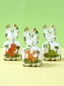 50 pezzi borsette a forma di orecchie di coniglio a tema dinosauro, borsette da regalo design a cartoni animati dinosauro mini con orecchie di coniglio, forniture per confezioni regalo, decorazioni per feste a tema dinosauro, decorazioni per feste di compleanno, forniture per feste di matrimonio, borse per bomboniere