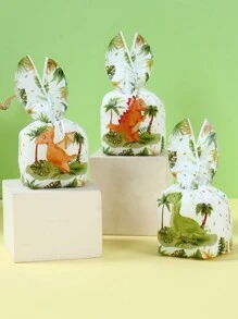 50 pezzi borsette a forma di orecchie di coniglio a tema dinosauro, borsette da regalo design a cartoni animati dinosauro mini con orecchie di coniglio, forniture per confezioni regalo, decorazioni per feste a tema dinosauro, decorazioni per feste di compleanno, forniture per feste di matrimonio, borse per bomboniere