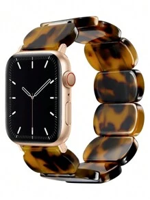 1 pieza Correa de reloj minimalista premium para mujer, adecuada para trabajo/fiesta/compras, con estilo de cordón elástico de resina ovalada, liviana y transpirable, fácil de usar, resistente al agua y antiarañazos, se ajusta profesionalmente a Ultra 2/1, SE 10/9/8/7/6/5/4/3/2/1, tallas 38/40/41mm, 42/44/45/49mm, 42mm para S10, 46mm para S10