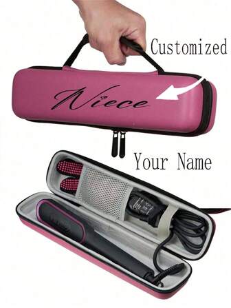 1 pezzo Custodia personalizzata portatile per ferro arricciacapelli, pettine diritto, custodia rigida in EVA, custodia da viaggio resistente agli urti e alla pressione, confezione per mollette per permanente, custodia protettiva impermeabile per accessori arricciacapelli, custodia portatile per piastra per capelli, custodia per confezione arricciacapelli, custodia portatile per strumenti per parrucchiere