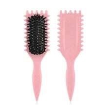 New Upgrade Curl Defining Brush, Curly Hair Brush With Bristle And Special Design, Curl Define Styling Brush Especially For Curly Hair, Shaping And Defining Curls For Women Men To Reduce Pulling And Curl Separation.,Back To School,Travel Holiday Essentials,Hair Accessories For Women - Multicolor - View 6