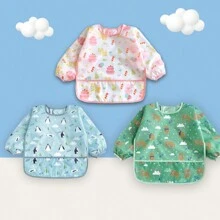 1pc Summer Breathable Thin Baby Reversible Feeding Bib, Cartoon Printed Waterproof Feeding Smock For Toddlers (Age: 1-3 Years, Height: 80-100cm) - Cake - View 4