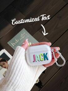 1 pieza Funda personalizada con texto/nombre compatible con  1/2,  Pro,  3,  4 - transparente - Ver 7
