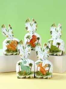 50 pezzi borsette a forma di orecchie di coniglio a tema dinosauro, borsette da regalo design a cartoni animati dinosauro mini con orecchie di coniglio, forniture per confezioni regalo, decorazioni per feste a tema dinosauro, decorazioni per feste di compleanno, forniture per feste di matrimonio, borse per bomboniere