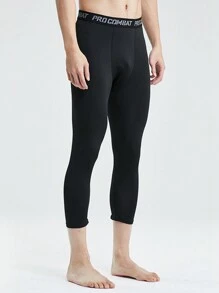 Pantalones ajustados deportivos para hombres pantalones deportivos de secado rápido - Negro - Ver 3