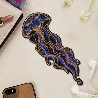 1 pieza Parche bordado de medusa, decoración minimalista de moda casual para uso diario