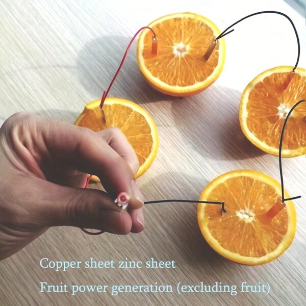 Kupfer- und Zink-Fruchtbatterie Generator DIY-Kit - Frucht Strom LED Lampe, lustiges Wissenschaftsexperiment, kleines technologisches Projekt