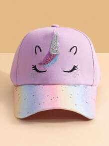 1 件儿童独角兽棒球帽，时尚渐变亮片设计帽子适合 4-6 岁女孩，户外休闲穿着 - 彩色 - 查看 9