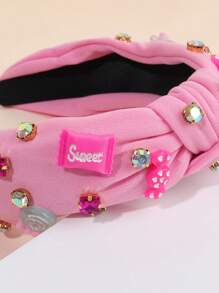 1pc Baby Girls Headbands ,Exquisite Candy Lollipop & Rhinstone Accessories ,Knotted Ribbon Hair Bands ,Festival Party Celebration Hair Decor ,Kids Teens Hair Accessories ,Perfect Gifts For Girls - Multicolor - View 7