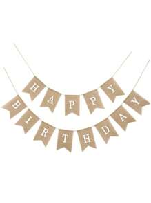 1 Set Banderines con cordel de estilo cumpleaños FELIZ CUMPLEAÑOS Decoración de fiesta colorida con banderas con letra de cola de milano para escenario de cumpleaños - Multicolor - Ver 14