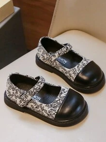 Zapatos para niñas 2025 Nuevos zapatos de primavera y otoño para niños, zapatos de princesa de moda coreana con suela blanda y pequeños zapatos para niños - Blanco y Negro - Ver 5