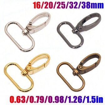 5 Piezas/Paquete Ganchos con mosquetón de metal de 16/20/25/32/38mm, broches para collar, carabineros, accesorios de bolso DIY para llaveros