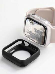 1个男女通用透明软质防震TPU镂空时尚手表壳，兼容 38/40/41/42/44/45/46/49mm，兼容 Series Ultra/SE/11/10/9/8/7/6/5/4/3/2/1，智能手表保护壳配件 - 無色 - 查看 10