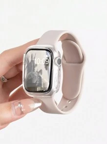 1个男女通用透明软质防震TPU镂空时尚手表壳，兼容 38/40/41/42/44/45/46/49mm，兼容 Series Ultra/SE/11/10/9/8/7/6/5/4/3/2/1，智能手表保护壳配件 - 無色 - 查看 6