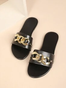 Wide Fit New Summer Women Flat Sandals, Casual Home Sandals, Beach Sandals, Roman Style Sandals - Black - View 6