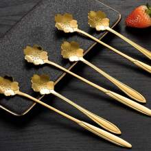 Set aus Kaffeelöffeln und Blumen, Besteck aus Edelstahl, kreative Zuckerlöffel, Teelöffel, Shaker Löffel