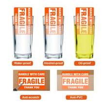 Handle With Care 500 Fragile Stickers For Shipping Moving Glass Permanent Adhesive Fragile Labels, Thank You Do Not Bend, Warning Stickers Fragile Labels - Multicolor - View 2