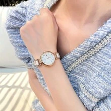 CILOA 1 件女士奢华品牌腕表，2025 年新款时尚女士手表 - 玫瑰金 - 查看 4