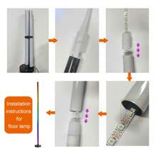 Đèn sàn RGB có ứng dụng và điều khiển từ xa, đèn góc LED, đèn sàn thông minh hiện đại 1000 Lumen có đồng bộ nhạc và 16 triệu màu DIY, đèn sàn đứng đổi màu cho phòng ngủ, phòng khách và phòng chơi game, 1/2 chiếc - Nhiều màu - Xem 7