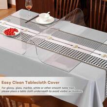 PVC 透明桌布保护垫，1.0mm 厚塑料桌垫，可洗软玻璃桌布 PVC 透明桌布，厨房桌布
