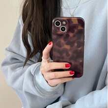 Light Amber Leopard Print Phone Case + Earphone Case Set Compatible With Apple 17 Pro Max/ 17 Air/ 16 Pro Max/15 Pro Max/14 Pro/13 PRO/12/11/ Pro 2/ Pro/ 3/ 2 - Brown - View 8
