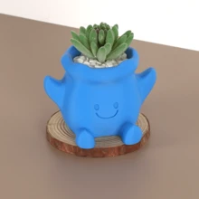 1 pieza Maceta de planta suculenta con estilo minimalista y cara sonriente, diseño creativo con orificio de drenaje, artesanía de decoración del hogar y jardín, ideal como regalo, decoración del hogar, jarrón, decoración de habitación, jarrón de flores, jarrón de vidrio