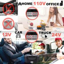 80W Black Electric Lunch Box Food Heater, Food Warmer For Car Truck Office, 1.5L Stainless Steel Self-Heated Lunchbox For Adult, Portable Heating Box With Adapters Fork Spoon Insulated Bag - Xem 3