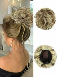Messy Bun Hair Piece,Chignon With Comb Updo Elastic Drawstring Hair Buns Pieces Short Ponytail Extension Synthetic Chignon For Women Daily Use - Multicolor - View 14