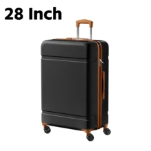 Luggage Hardside Lightweight Suitcase ABS+PC With Spinner Wheels Four Plastic Foot Pads Adjustable Handle Checked Carry On - BlackBrown - View 5