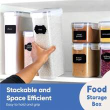 5/9-Piece Set Of Airtight Food Storage Boxes With Lids, Multi-Size Plastic Storage Organization, Effectively Keep Fresh & Dry, Ideal Storage Set For Grains, Flour, Sugar, Pasta, Includes Labels And Markers, Home Kitchen Storage Organization - Clear - View 9