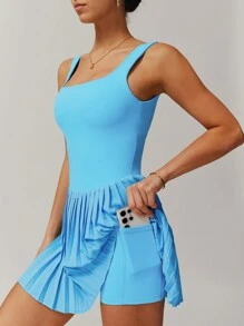 MASKERT Women's Dresses, Sports Dresses, Casual Dresses, Tennis Dresses, Sportswear, Yoga Wear, Tennis Wear, Sports Sets, Breathable And Comfortable, Skin-Friendly - Blue - View 8