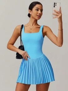 MASKERT Women's Dresses, Sports Dresses, Casual Dresses, Tennis Dresses, Sportswear, Yoga Wear, Tennis Wear, Sports Sets, Breathable And Comfortable, Skin-Friendly - Blue - View 6