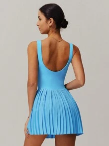 MASKERT Women's Dresses, Sports Dresses, Casual Dresses, Tennis Dresses, Sportswear, Yoga Wear, Tennis Wear, Sports Sets, Breathable And Comfortable, Skin-Friendly - Blue - View 3