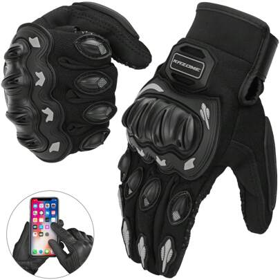 Guantes Proteccion Para Motocicleta Pantalla Táctil Dededo,  Guantes de moto, guantes de moto antideslizantes, pantalla táctil dedo completo nudillos duros guantes de moto, conducción protección completa de los dedos, motocicleta