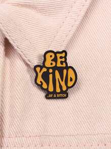 1pc Funny English Metal Badge, Backpack Lapel Shirt Hat Pin, Gift For Friends, Suitable For Men Daily Wear Pin For Clothes Bag Charm School