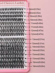 32-Strip 640-Piece 9-16mm Mixed Length Waterproof Mink Hair False Eyelashes, Fluffy Curly Voluminous, DIY Self-Adhesive 3D Effect, Suitable For Light And Heavy Makeup, Portable For Daily Or Occasion Wear Lash Clusters,Eye Lash Clusters,Individual Eyelashes,Lashes,Fake Lashes - D - View 5