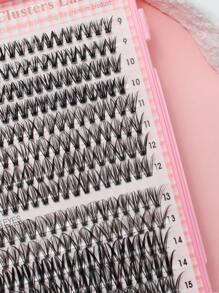 32-Strip 640-Piece 9-16mm Mixed Length Waterproof Mink Hair False Eyelashes, Fluffy Curly Voluminous, DIY Self-Adhesive 3D Effect, Suitable For Light And Heavy Makeup, Portable For Daily Or Occasion Wear Lash Clusters,Eye Lash Clusters,Individual Eyelashes,Lashes,Fake Lashes - D - View 4