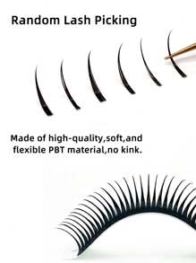 12 Reihen nasse Anime-Stil Manga Wimpernverlängerungen 0,07/0,05 D Curl 8-15mm nasser Look Wimpern A-Form Cosplay Manga Spitzen weiche Wimpern Nerz flauschig Einzelne Russische Volumen Natürliche Vorbereitete Volumen Fächer Falsche Wimpern Zubehör Cilios für Profis