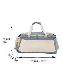 Women's Multi-Pocket Sports Shoulder Bag With Wet Bag And Shoe Compartment, Weekend Overnight Travel Duffel Bag - 藍色 - 查看 6