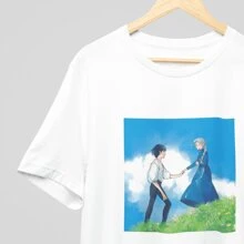 Camiseta Estampada Castillo Ambulante personajes Sophie y Howl - BELLA MODA - Blanco - Ver 2