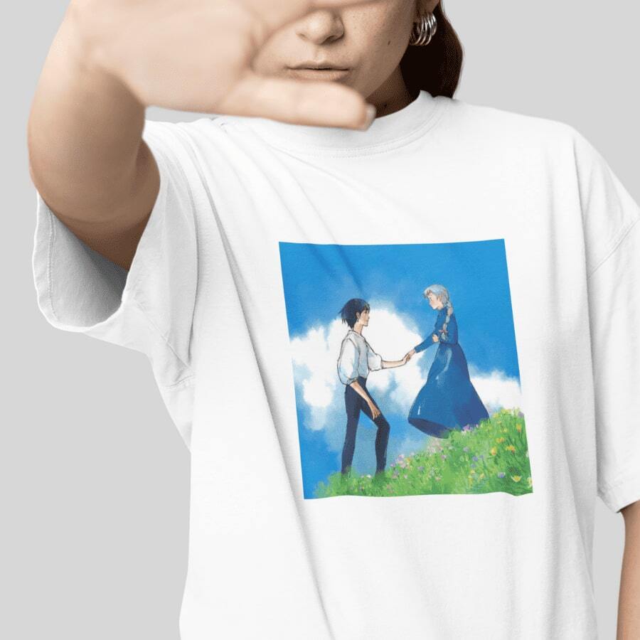 Camiseta Estampada Castillo Ambulante personajes Sophie y Howl - BELLA MODA - Blanco - Ver 1