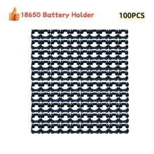50-200 piezas Soporte de batería de iones de litio 18650 de plástico, soporte de paquete de batería, espaciador de celda cilíndrica para batería fija DIY - Negro - Ver 4