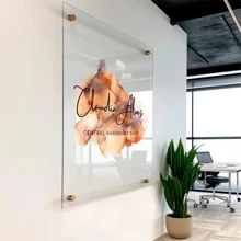 Panneau d'affaires en acrylique personnalisé, plaque d'adresse personnalisée avec votre logo, plaques nominatives en acrylique, fournitures de bureau, étagères d'exposition de magasin, ornementales, réutilisables, multifonctionnelles, élégantes, raffinées, de haute qualité, personnalisées, uniques, cadeaux idéaux pour lui, cadeaux idéaux pour elle, elle, petit ami, petite amie, papa, maman, famille, amis, fils, fille, élèves, travailleurs, enfants, bureau, salle de thé, école, anniversaire à la maison, remise des diplômes, impression graphique