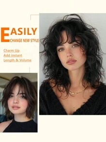 nimoki 4 piezas Extensiones de cabello con clip de 12 pulgadas, extensiones de cabello ondulado con ondas de agua, extensiones de cabello sintético con clip para uso diario de mujeres (marrón oscuro) - Dark Brown - Ver 5