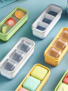 1 件带盖迷你托盘，软底小盒子，3 格水果储存容器，适合家庭使用 - 隨機顏色一件 - 查看 5