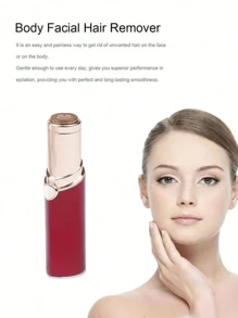 Depiladora facial indolora para mujeres - Elimina instantáneamente el vello del mentón, las mejillas, el labio superior, las cejas - Funciona con pilas