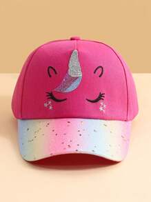 1 件儿童独角兽棒球帽，时尚渐变亮片设计帽子适合 4-6 岁女孩，户外休闲穿着 - 彩色 - 查看 4